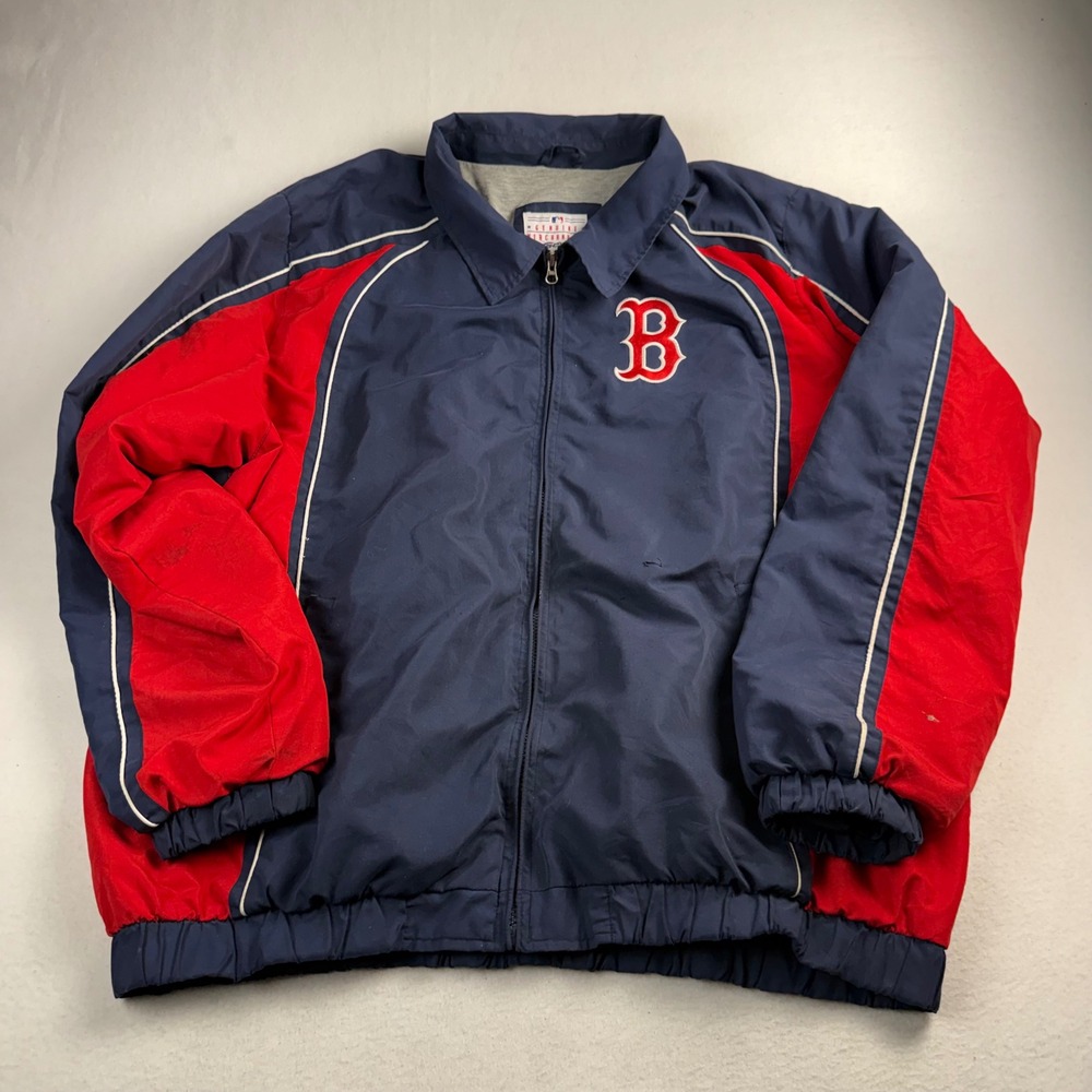 G-III MLB Boston Red Sox Men XXL Navy Red Full Zip Windbreaker Jacket Carl Banks